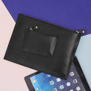 Leather iPad Clutch Bag Black