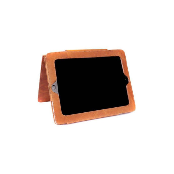 Leather iPad Cover With Stand Tan