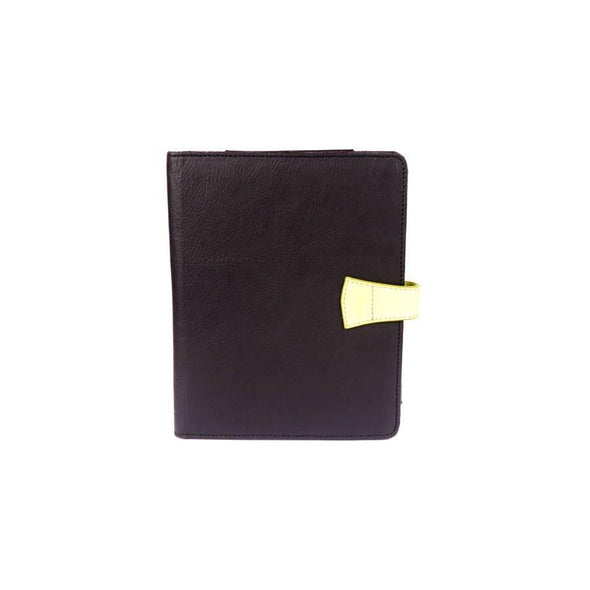 Leather iPad Cover With Stand Neon Yellow