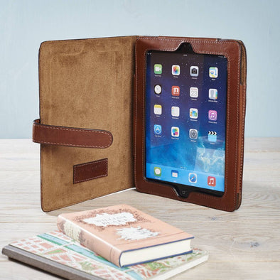 Dark Tan Leather iPad Mini Cover 