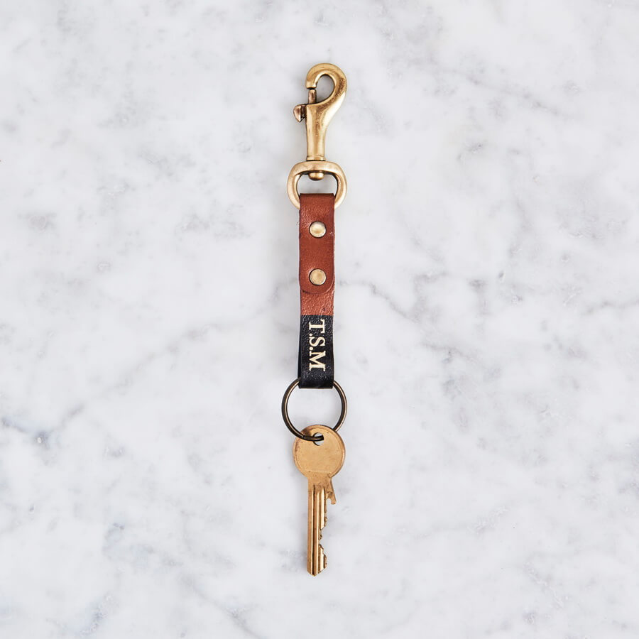 Leather clip keyring