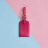 Leather Luggage Tag Bright Pink