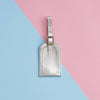 Leather Luggage Tag Silver