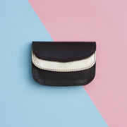 purse black gold coin scallop