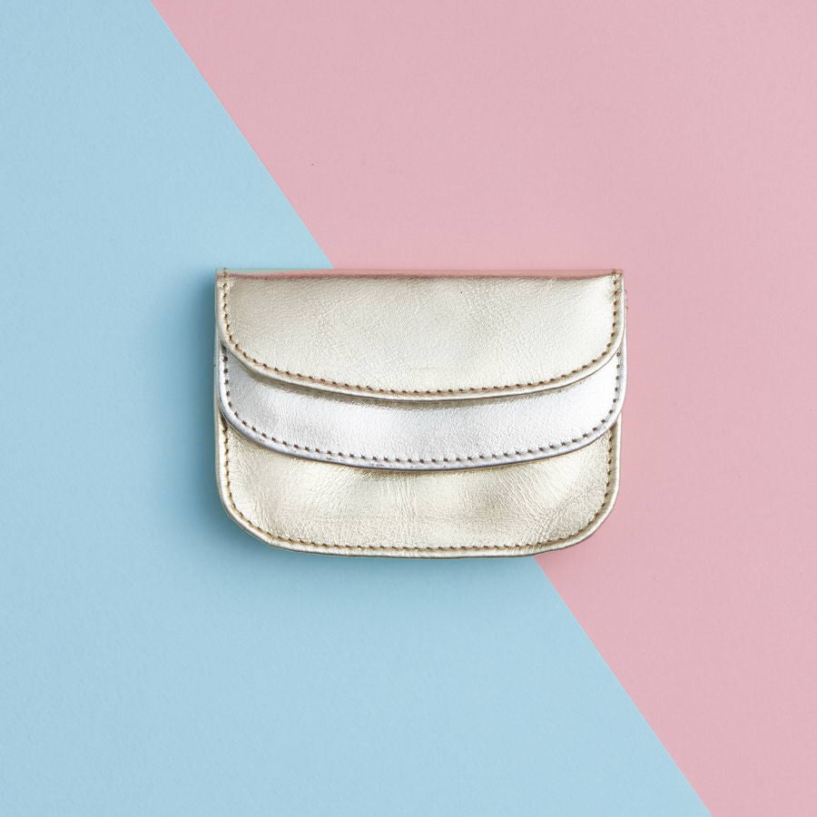 Gold and sliver leather ladies purse