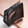 Dark brown leather wash bag for women 