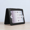 Black Leather iPad Cover With Stand Side