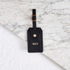 Personalised Luxe Leather Luggage Tag In Black