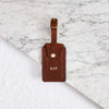 Personalised Luxe Leather Luggage Tag in tan