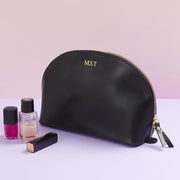 Lunar Leather Toiletry Bag Black embossed