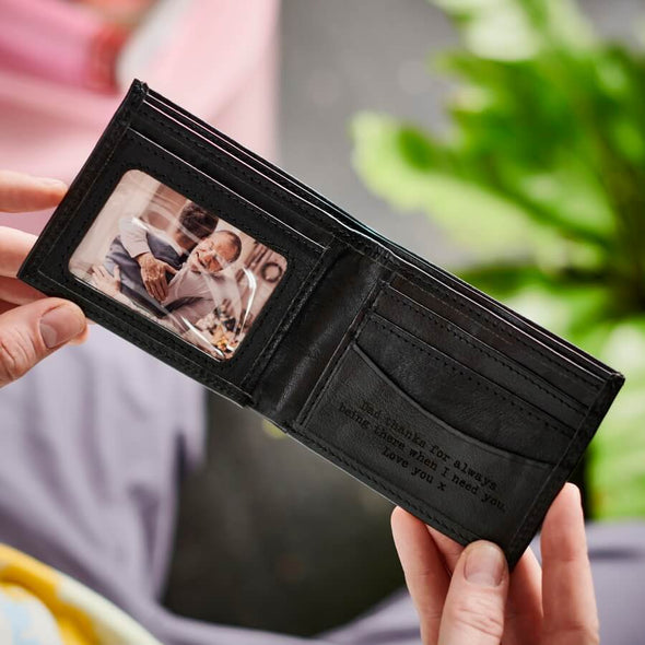 Leather Wallet with Message and Photo Card