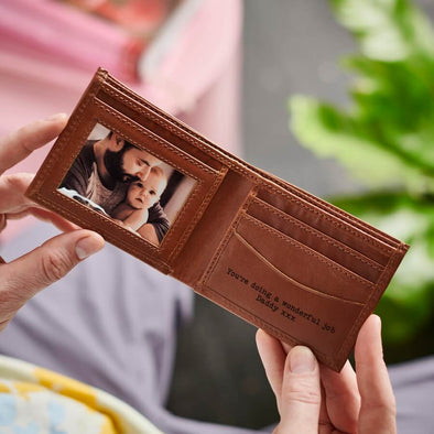 Leather Wallet with Message and Photo Card