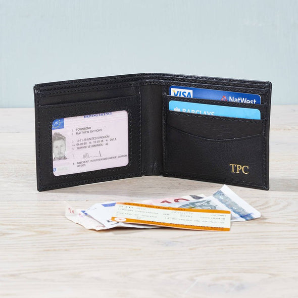 Black Leather ID Wallet