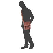 Mens Long Midi Leather Satchel