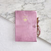 Metalic pink leather embossed notebook