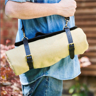 Personalised Leather Picnic Blanket Carrier