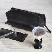 Leather Shaving Bag for Men Black