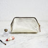 Metalic gold clutch bag for women with embossing