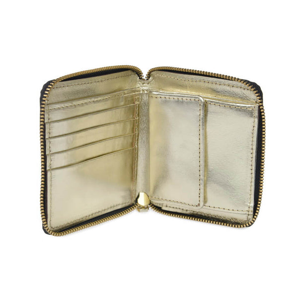 Gold leather purse for women