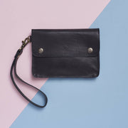 Leather Travel Wallet Black