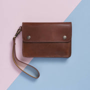 Leather Travel Wallet Dark Tan