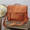 Men's Leather Messenger Bag with handle grande 16" size