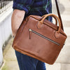 Leather Laptop Bag Vida Luxe brown tan colour