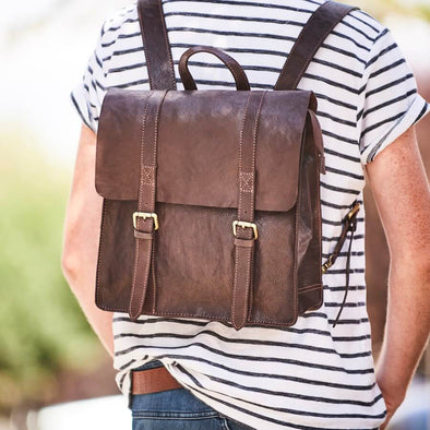 Backpack dark brown Leather 
