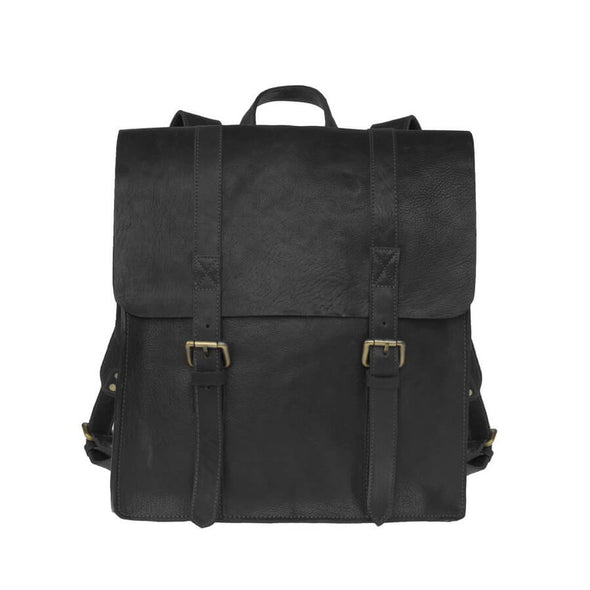 Black rucksack leather