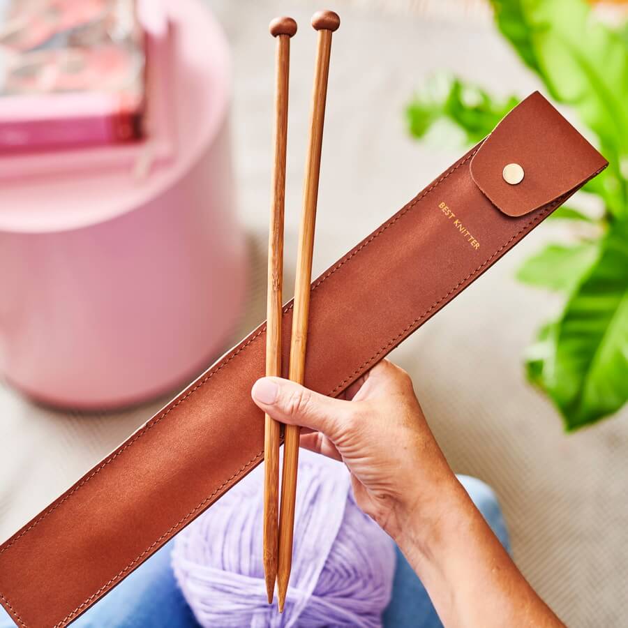 Leather Knitting Needle Holder