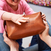 Your kids drawing laser engraved onto a wash bag