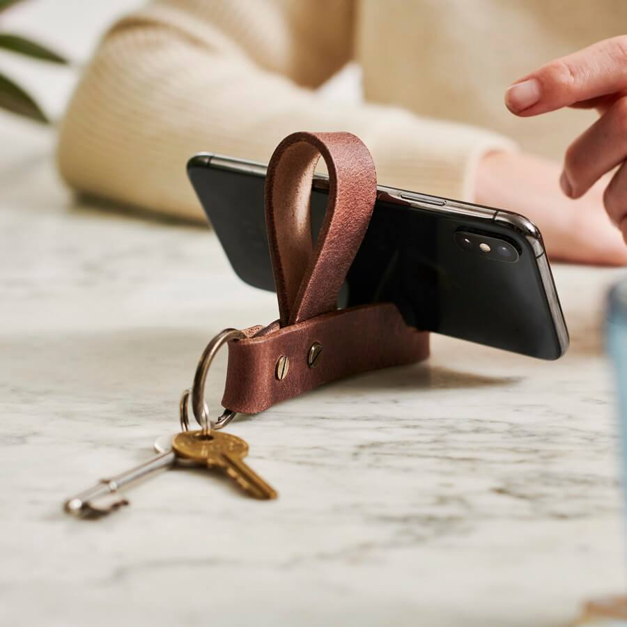 Key Loop Phones Key Ring Phone Stand - Personalised Leather – Vida Vida Leather Bags ...