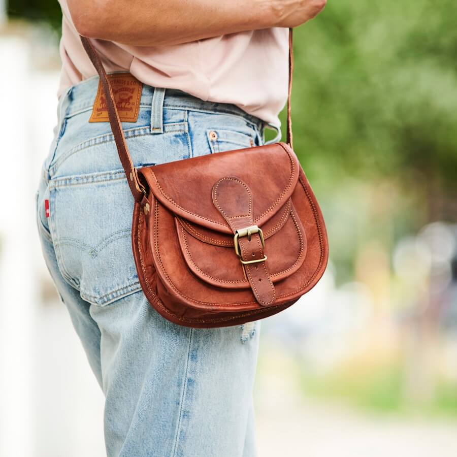Mini leather saddle bag discount