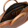 Inside view of luxury leather laptop bag