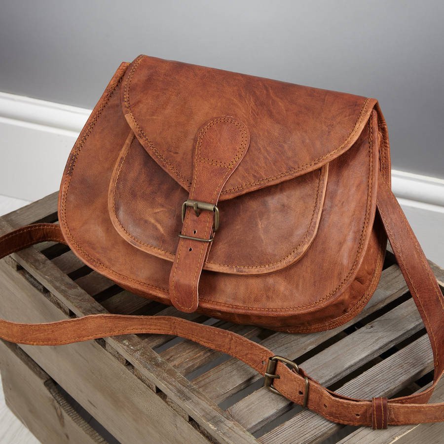 Vintage Leather Saddle Bag Medium
