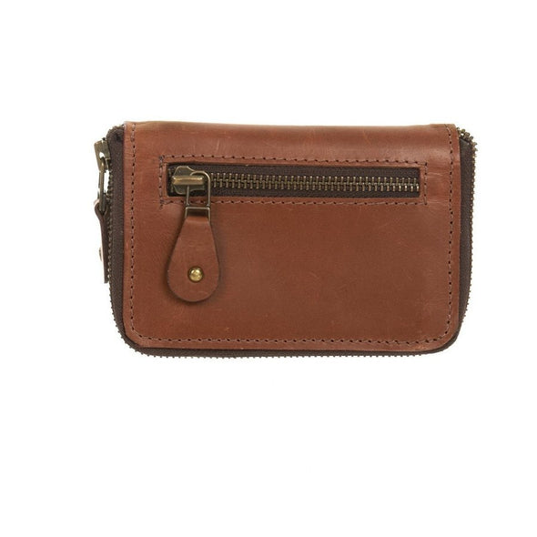 Tan Leather wallet zip up