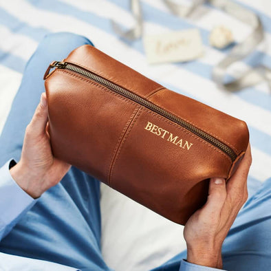 Best Man Leather Wash Bag