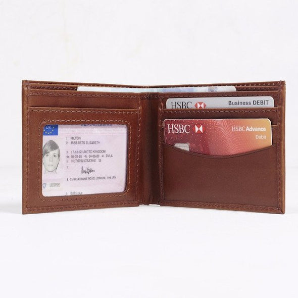 Dark Tan Leather ID Wallet