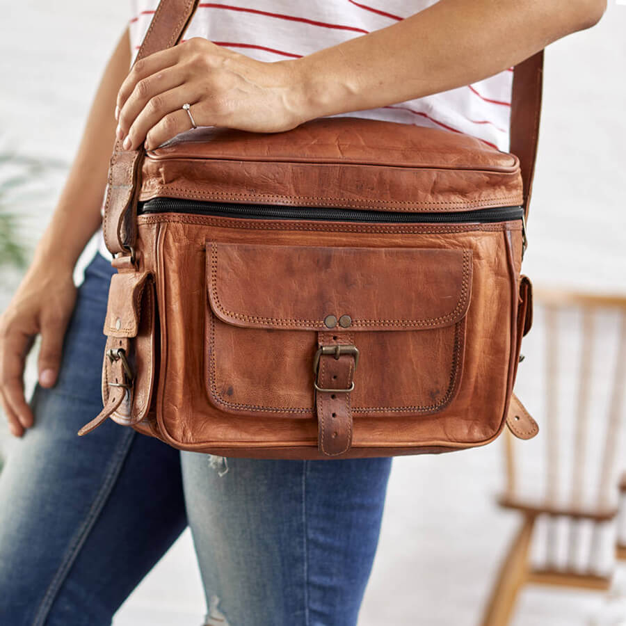 Personalised Camera Bag Handmade Leather SLR Camera Bag by Vida Vida Vida Vida Leather Bags Accessories