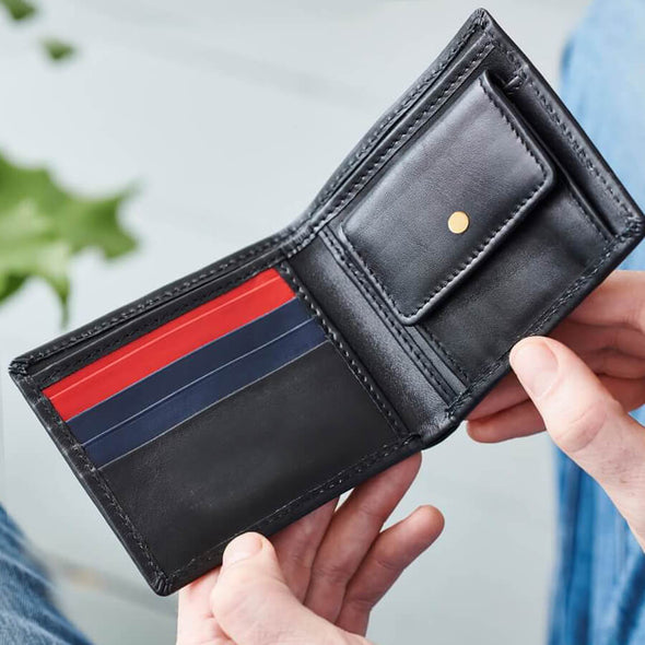 3 Colour Leather Coin Wallet with RFID