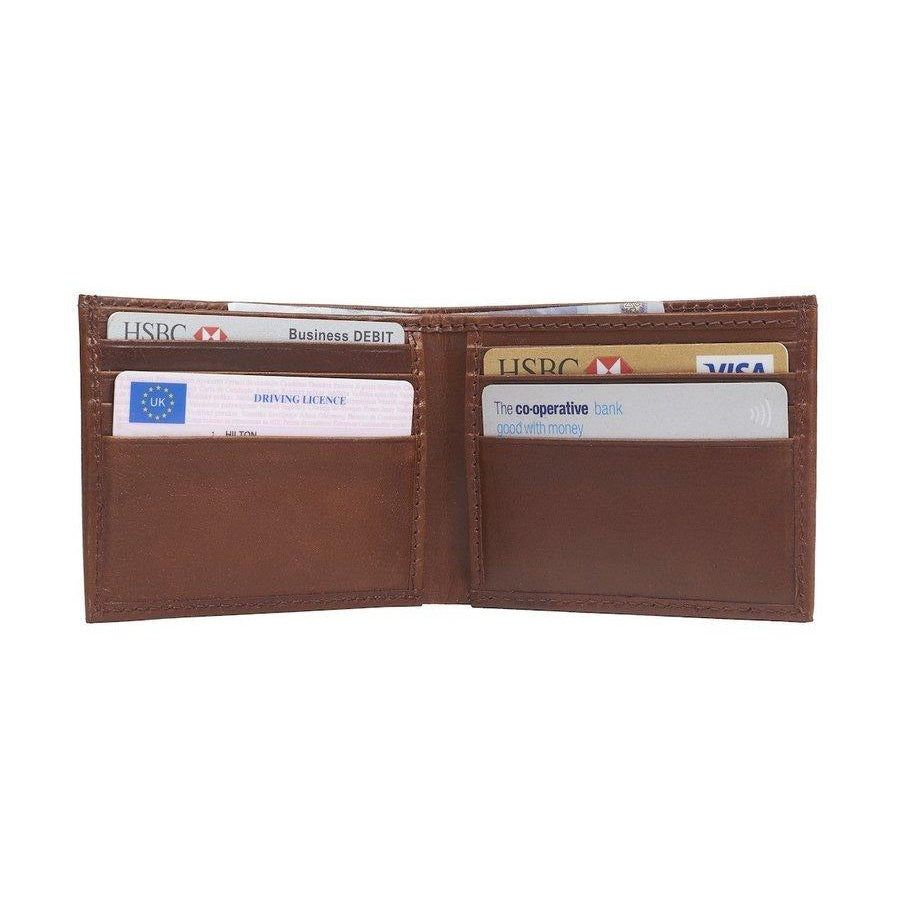 Dark Tan Leather Credit Card Wallet