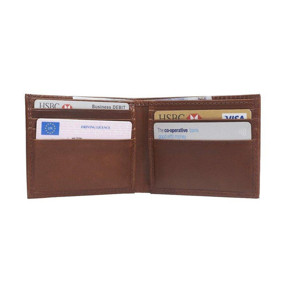 Dark Tan Leather Credit Card Wallet