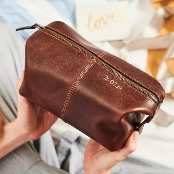 Best Man Leather Wash Bag