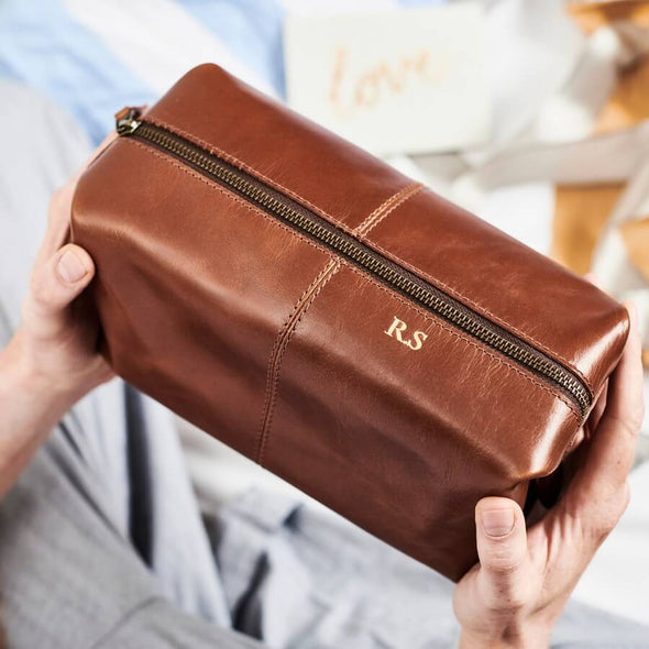 Best Man Leather Wash Bag