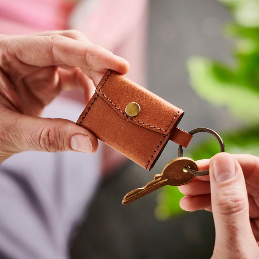 Key Pouch Personalized Leather Key Case Leather Keyring 