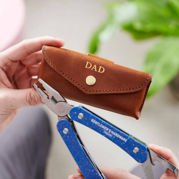 Personalised Leather Holder and Fishing Tool For Dads