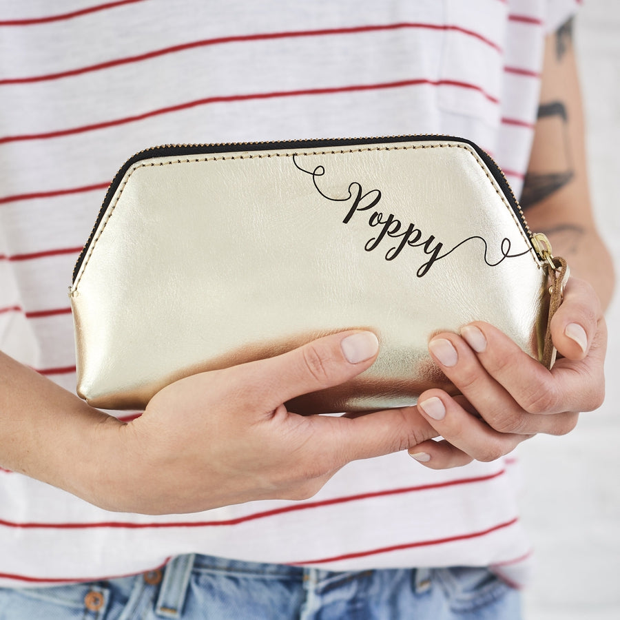 Personalised leather clutch outlet