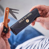 Personalised Leather Holder and Golf Tool - Black