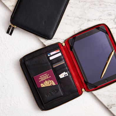 Ipad air leather case and organiser navy