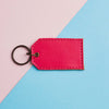 Pink leather keyring